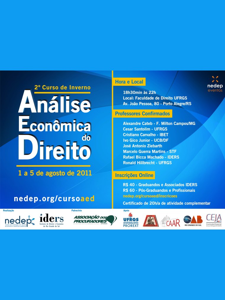 Cartaz do 2º Curso de Inverno de Análise Econômica do Direito, na UFRGS