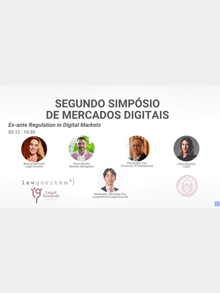 Cartaz do painel Ex-ante Regulation in Digital Markets